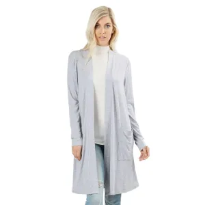 Heather Gray Thigh Length Cardigan