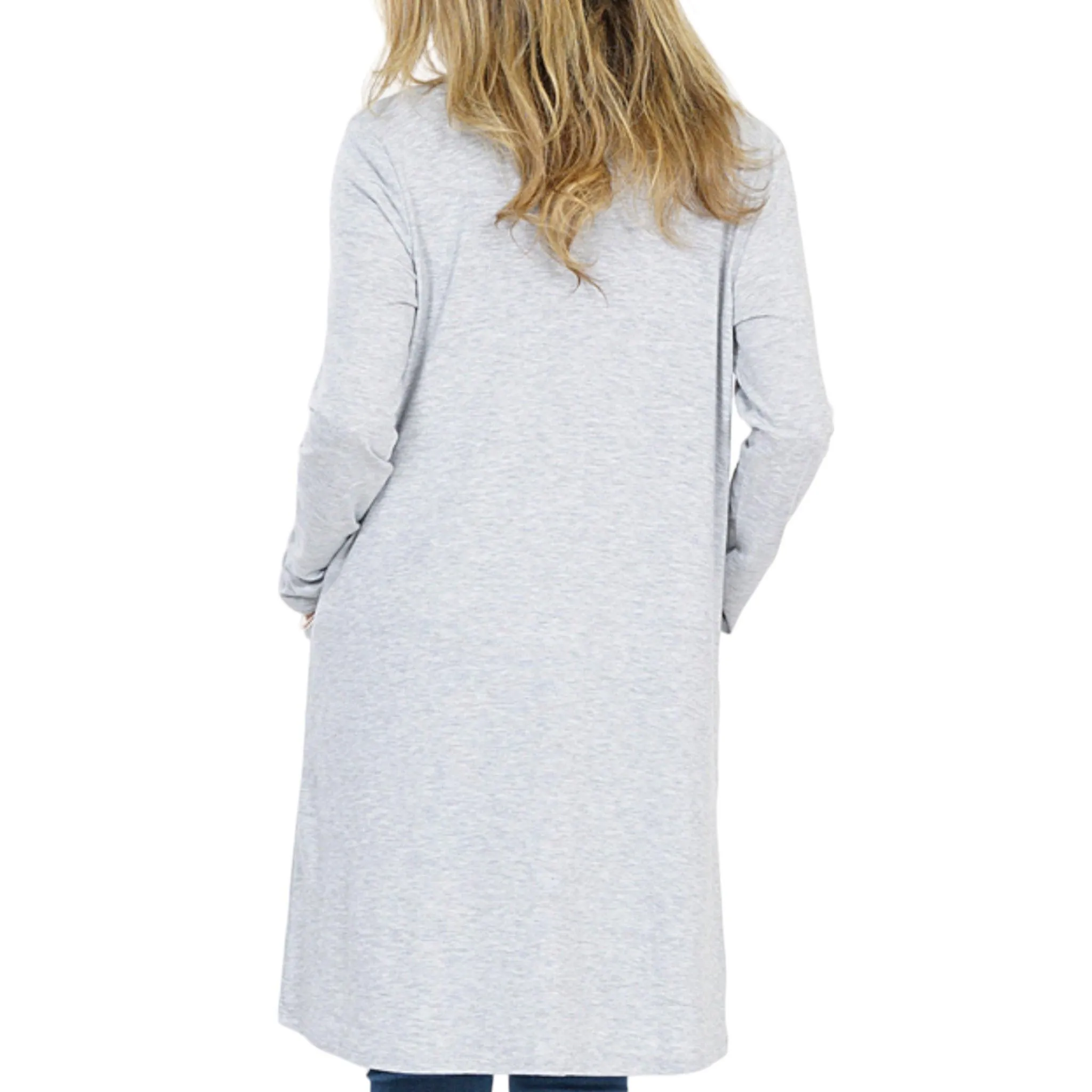 Heather Gray Thigh Length Cardigan