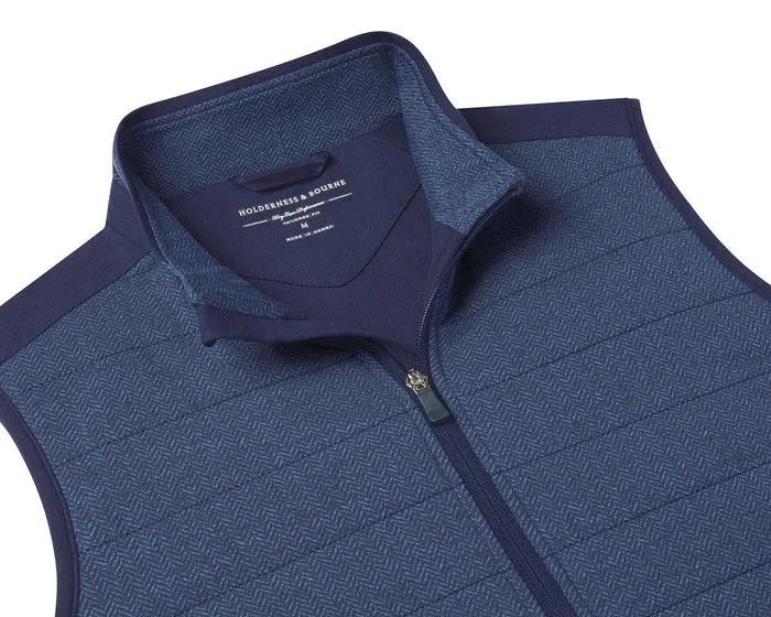 Holderness & Bourne The Perry Vest - Navy Herringbone