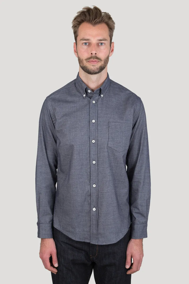 Italian Flannel Button Down - Denim