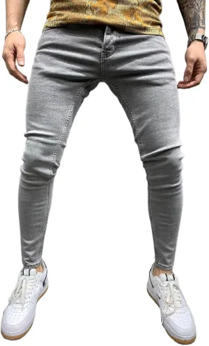 Jeans for Men Slim Fit Skinny Stretch Jeans Pants Denim Pencil Pants Casual Work Pants Comfortable Tapered Leg Trousers