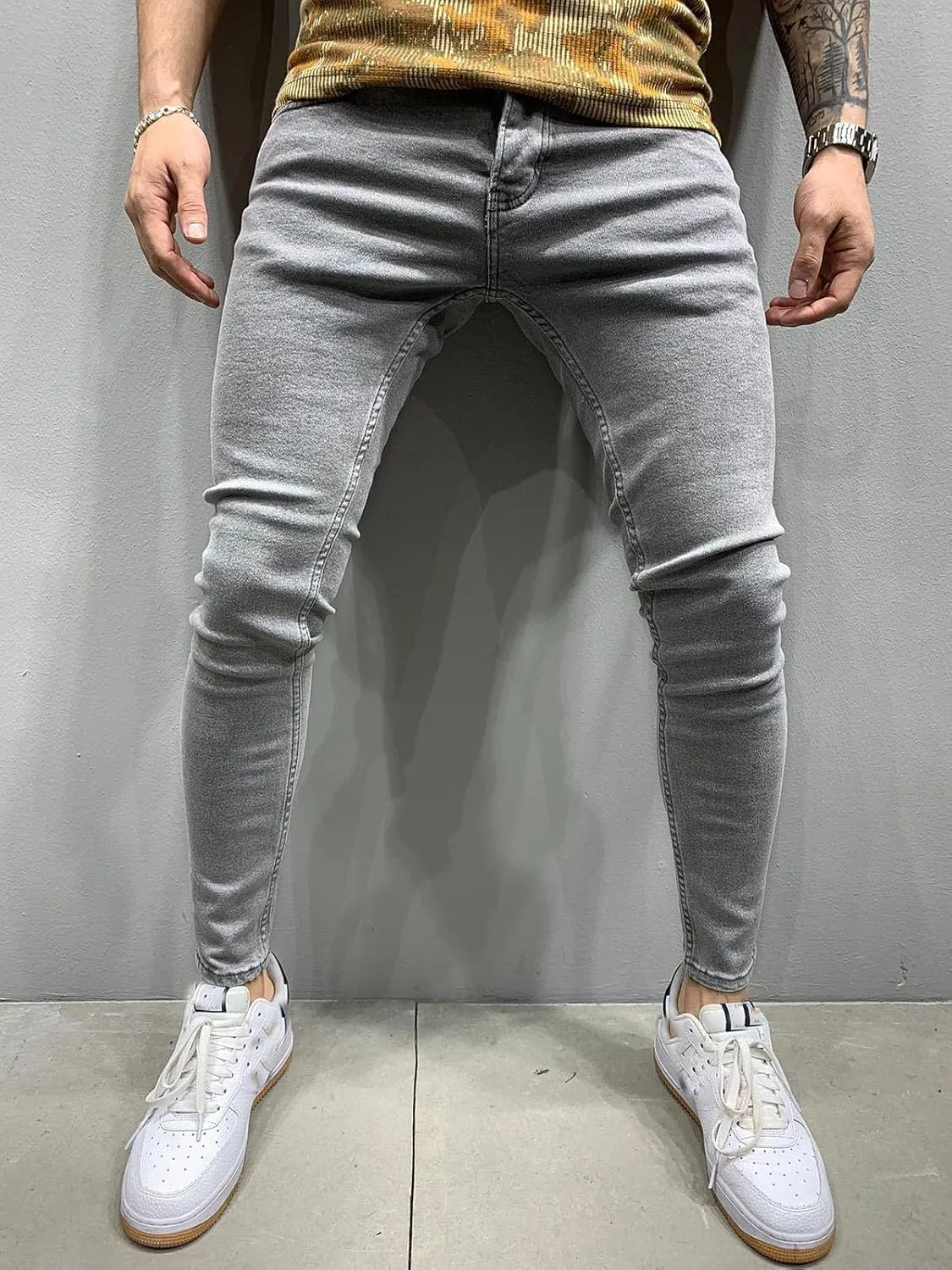 Jeans for Men Slim Fit Skinny Stretch Jeans Pants Denim Pencil Pants Casual Work Pants Comfortable Tapered Leg Trousers