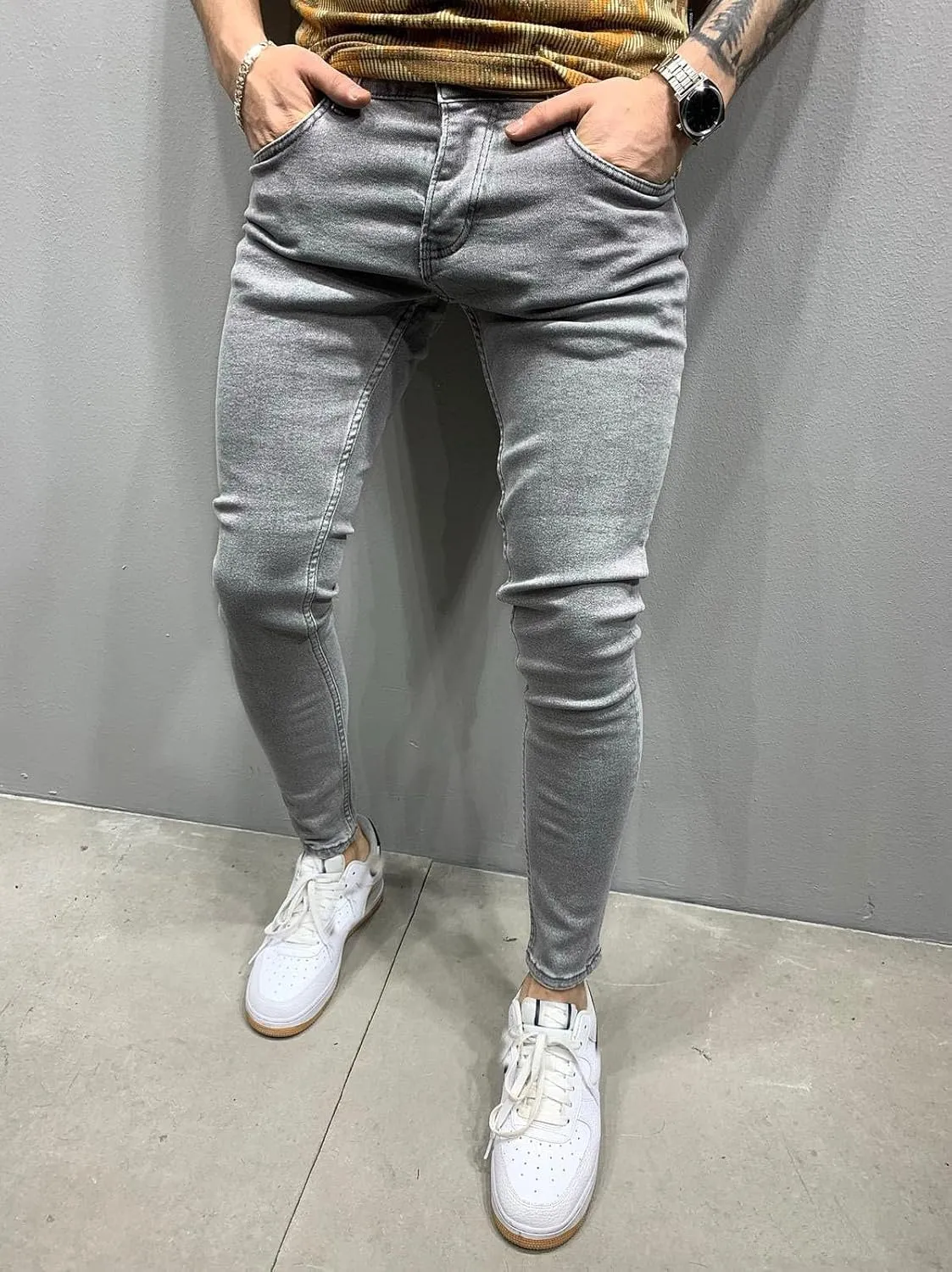 Jeans for Men Slim Fit Skinny Stretch Jeans Pants Denim Pencil Pants Casual Work Pants Comfortable Tapered Leg Trousers