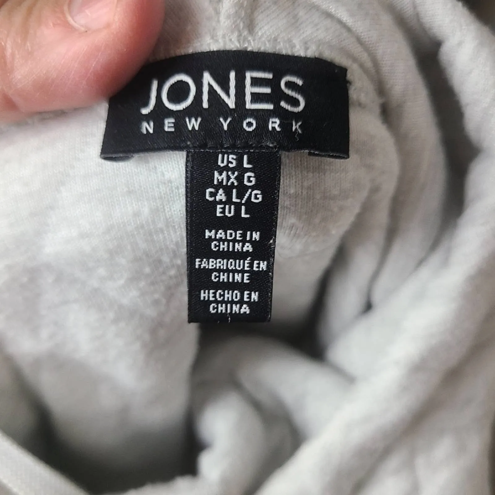 Jones New York Quilted Hooded Sweatshirt