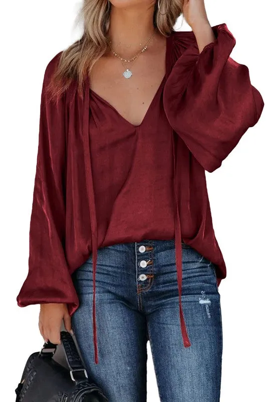 Life Of The Party Burgundy Top