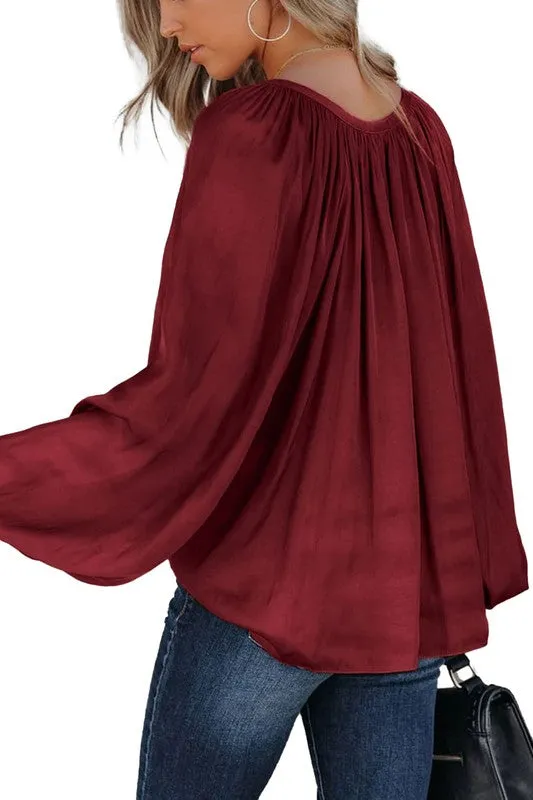 Life Of The Party Burgundy Top