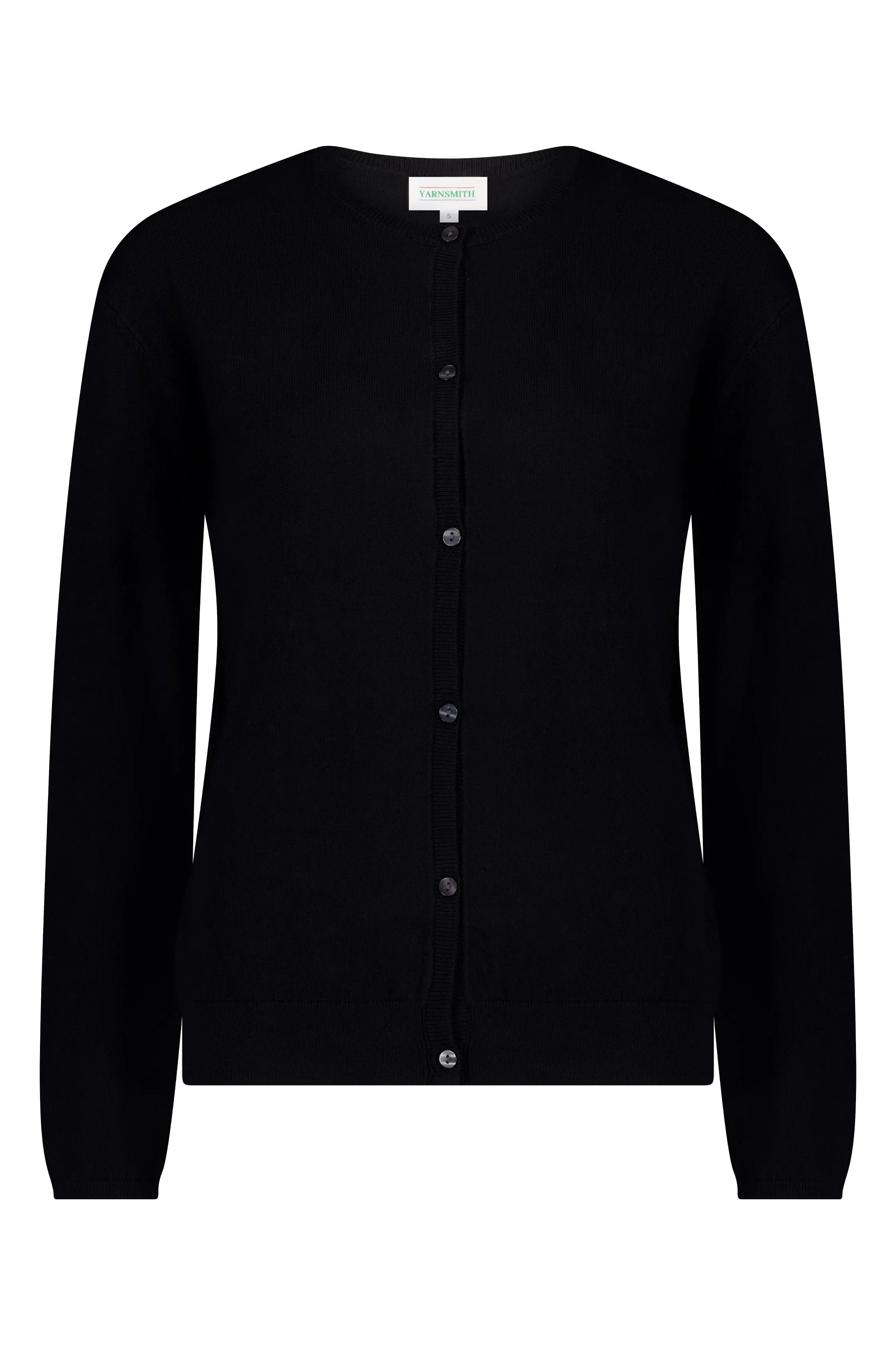Malachite Yarnsmith Round Neck Cardigan Black