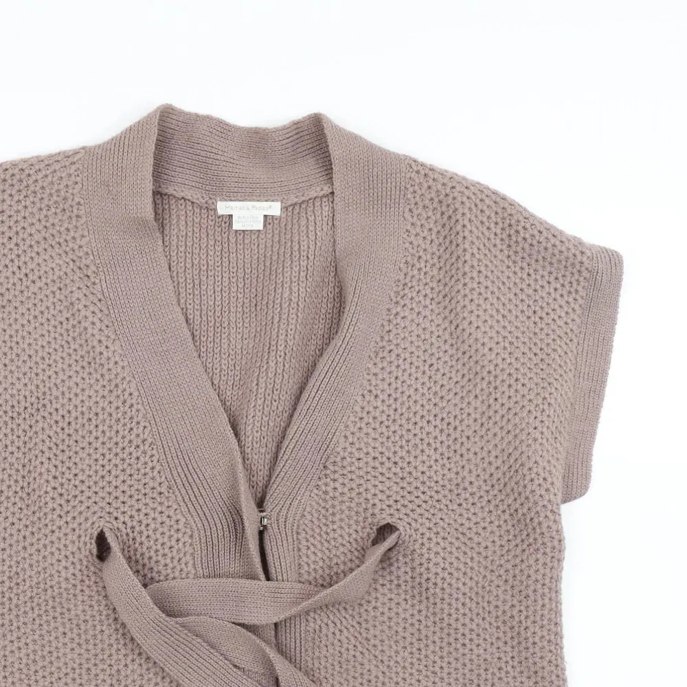 Mamas & Papas Brown Wool Mix Chunky S/S Cardigan - Size Maternity UK 12-14