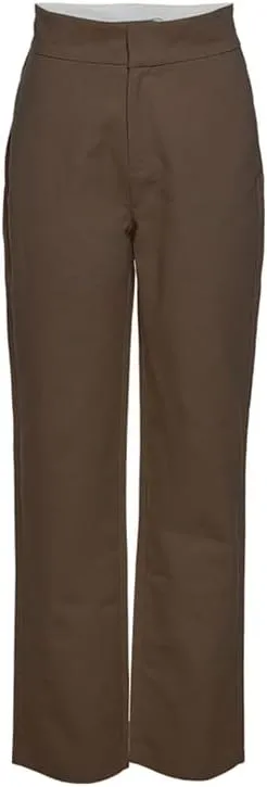 Mandonce Women's Sweatpants Cotton Relaxed Straight-Fit Casual Trousers Fashion High Waist Flap Work Pant
