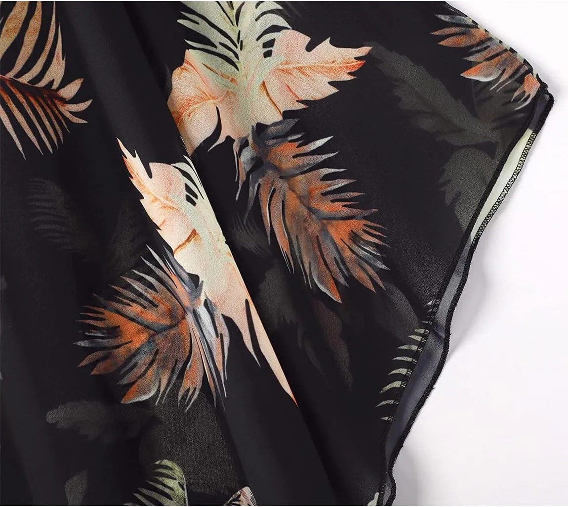 MayBuy Women's Summer Long Flowy Kimono Cardigans Boho Chiffon Beach Cover Up Tops