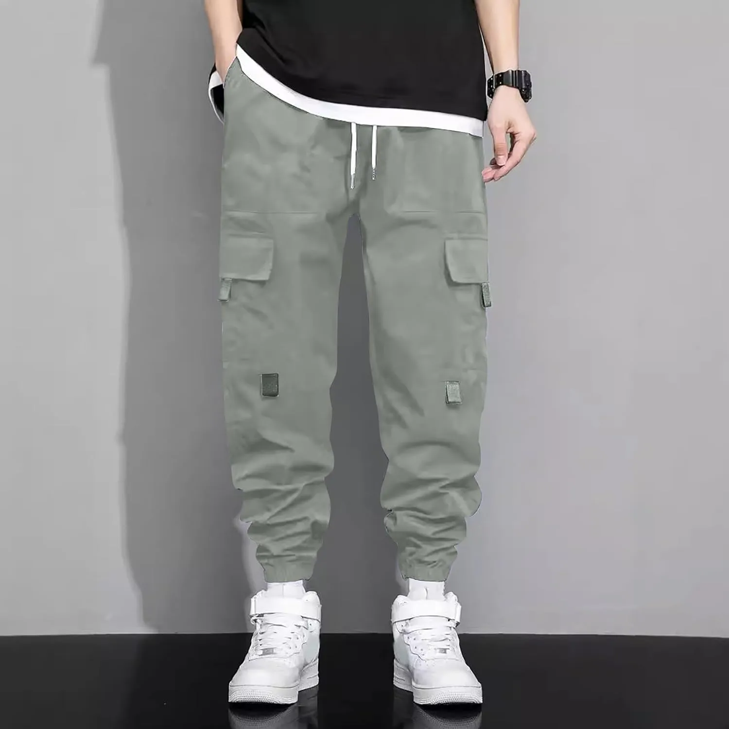 Men's Drawstring Multi-Pocket Cargo Pants - 2025 Tapered Leg Casual Stylish Lightweight Trousers.