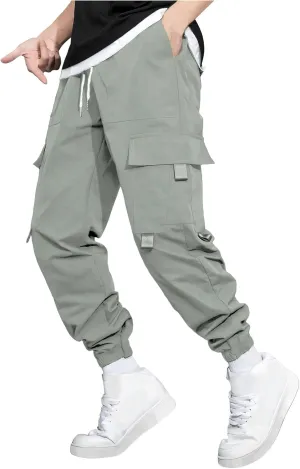 Men's Drawstring Multi-Pocket Cargo Pants - 2025 Tapered Leg Casual Stylish Lightweight Trousers.