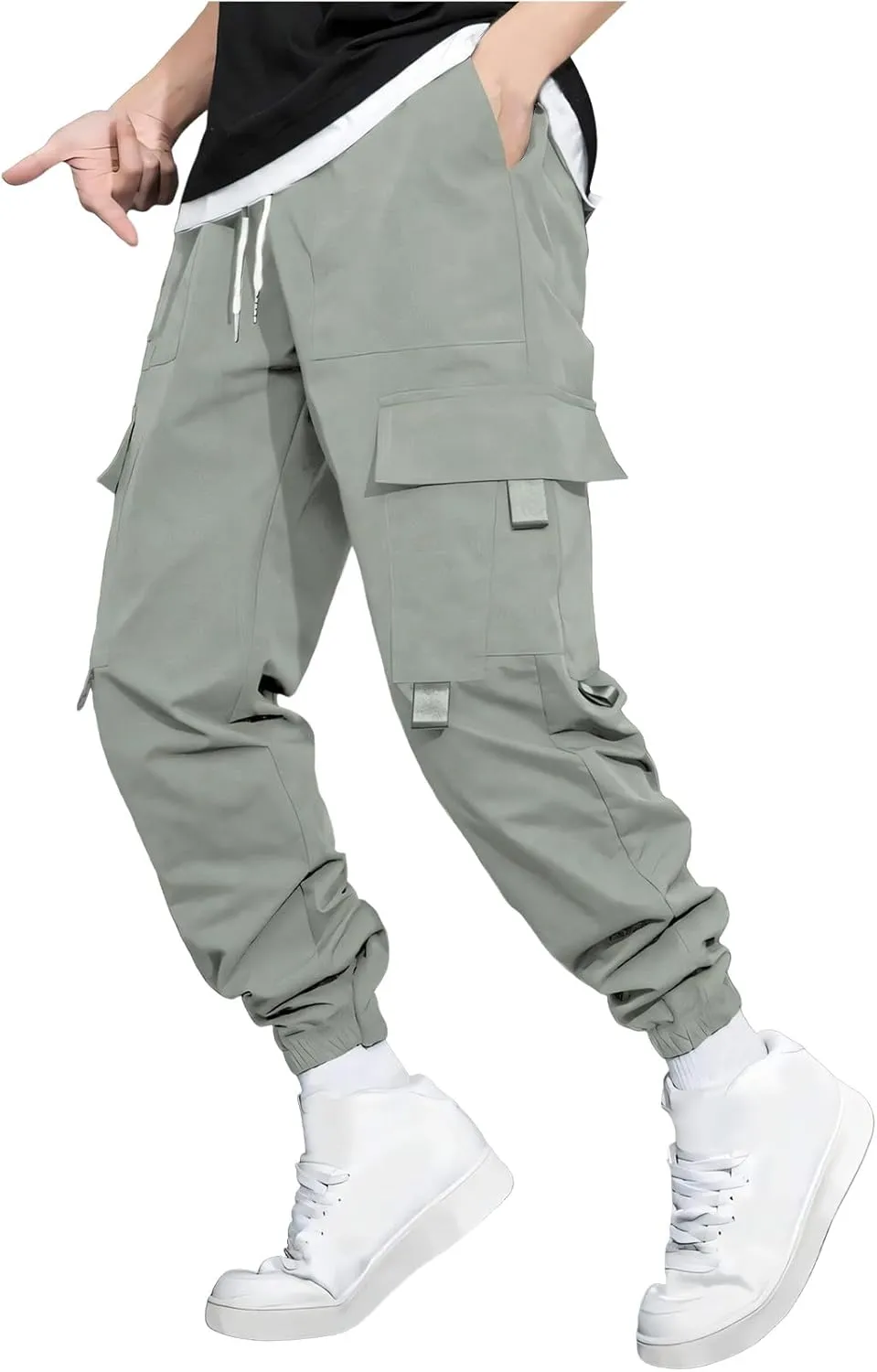 Men's Drawstring Multi-Pocket Cargo Pants - 2025 Tapered Leg Casual Stylish Lightweight Trousers.