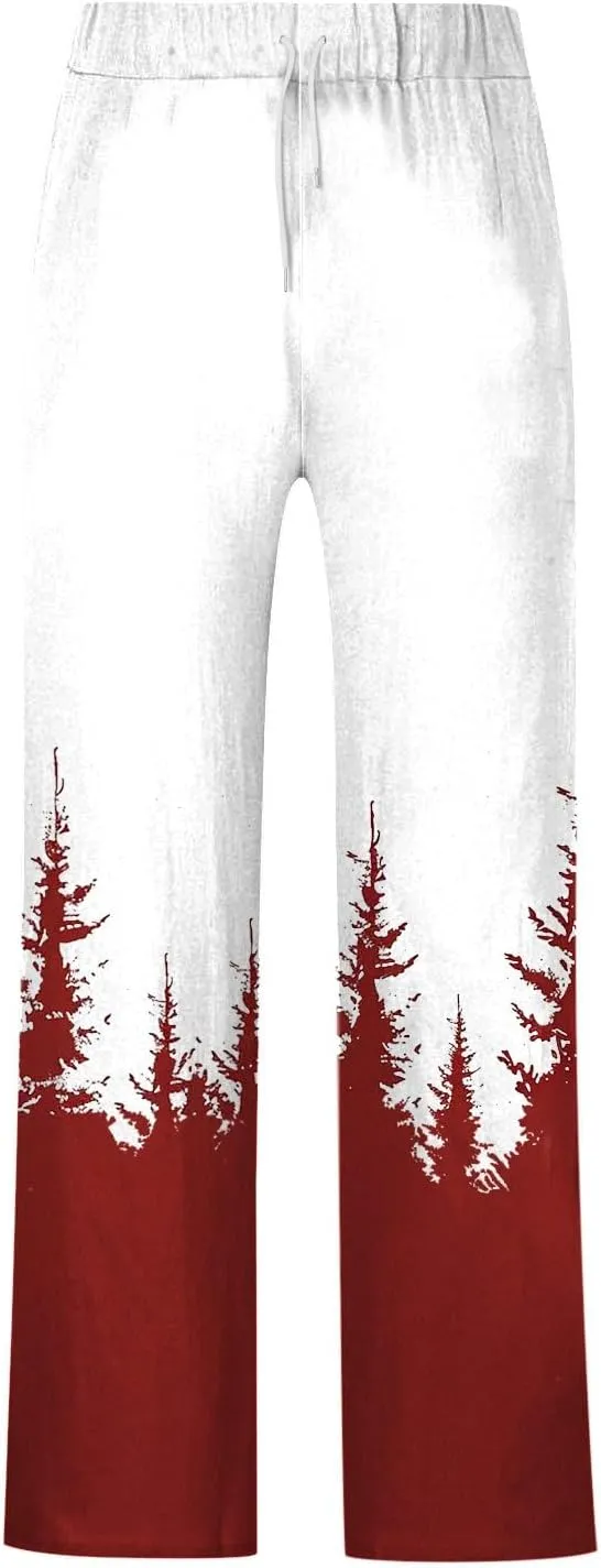 Men's Fashion Stretch Dress Pants Loose Fit Ugly Christmas Pants Comfortable Workout Sports Pants Casual Golf Pants