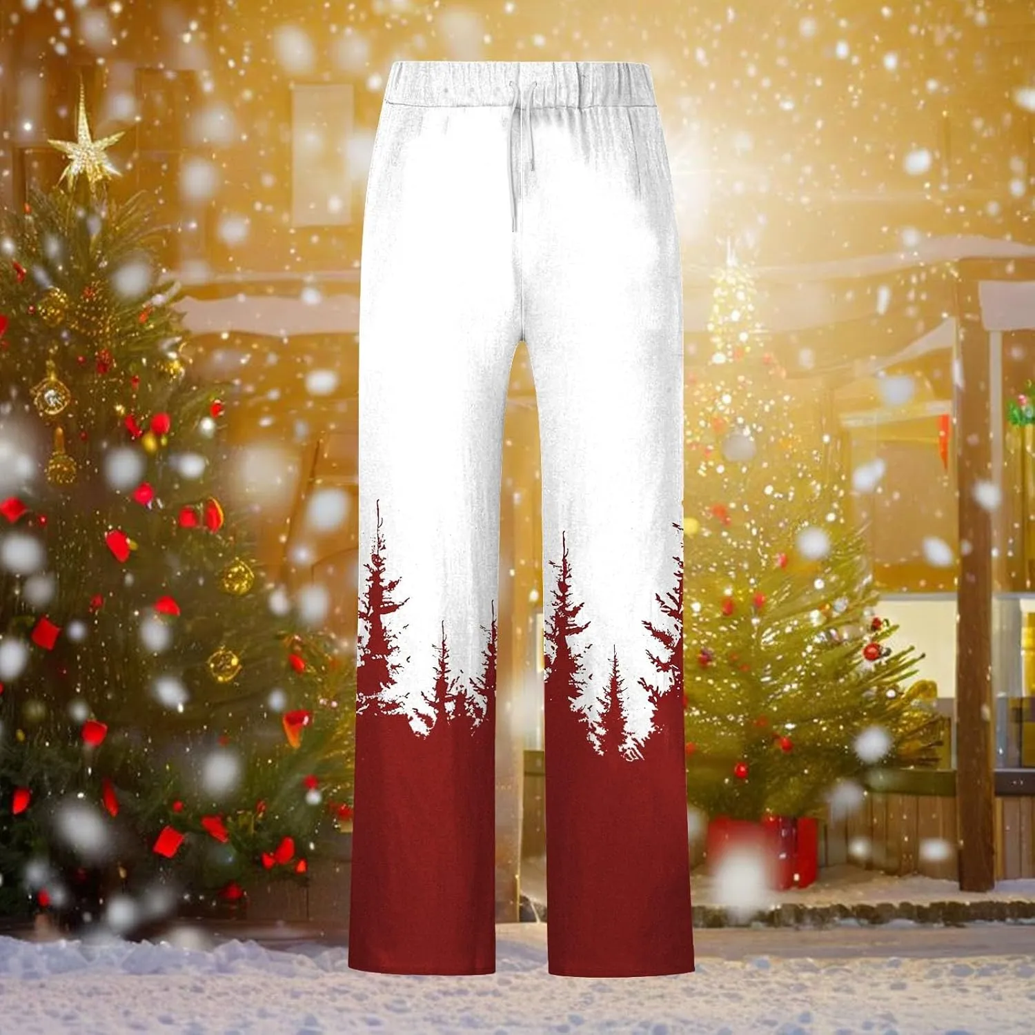 Men's Fashion Stretch Dress Pants Loose Fit Ugly Christmas Pants Comfortable Workout Sports Pants Casual Golf Pants