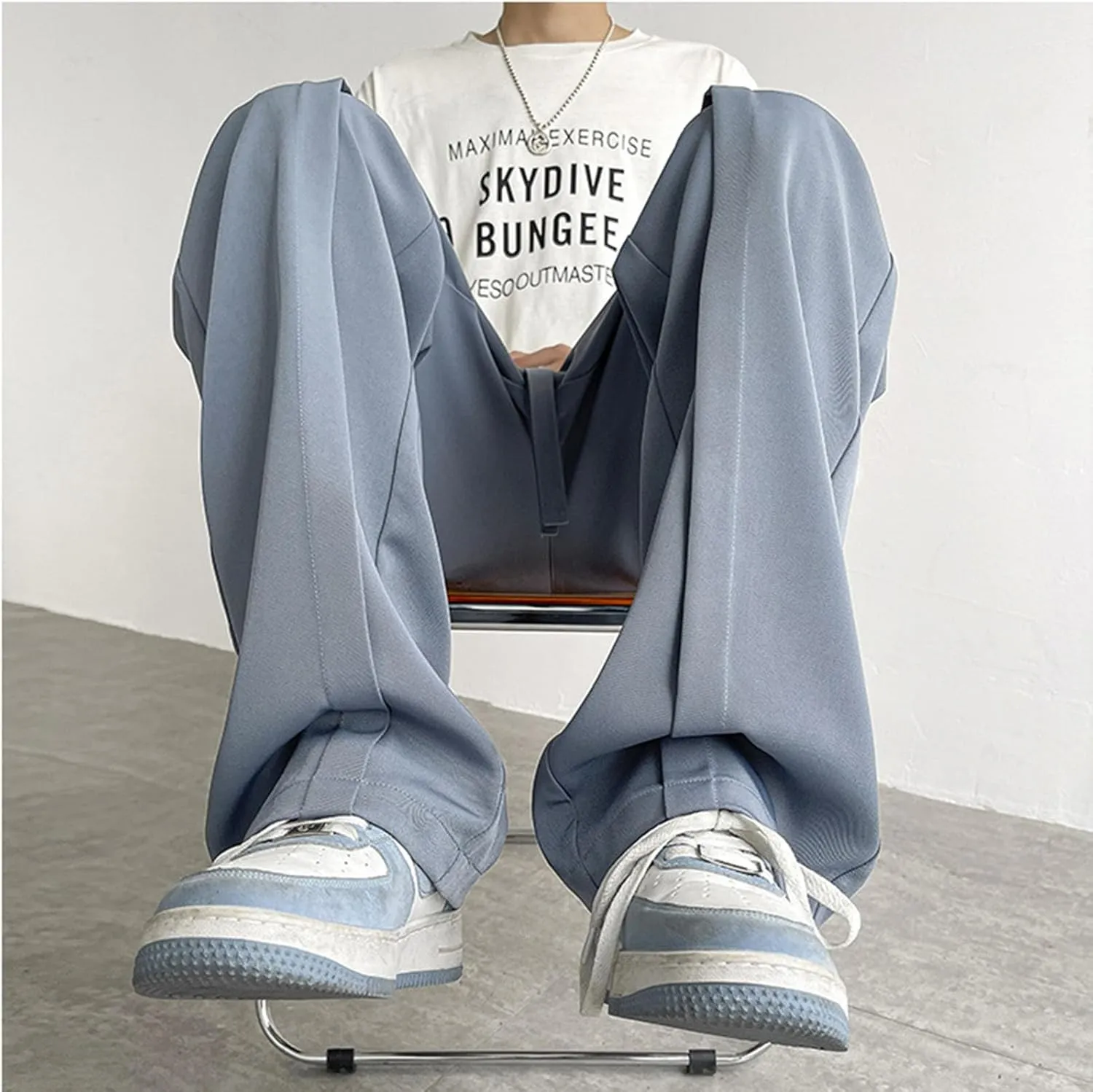 Mens Fast Dry Stretch Pants Ice Silk Joggers Cargo Pants Fashion Casual Sweatpants Work Pants Drawstring Trousers