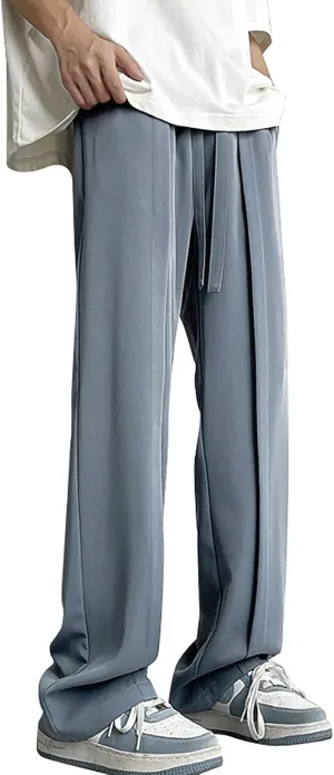 Mens Fast Dry Stretch Pants Ice Silk Joggers Cargo Pants Fashion Casual Sweatpants Work Pants Drawstring Trousers