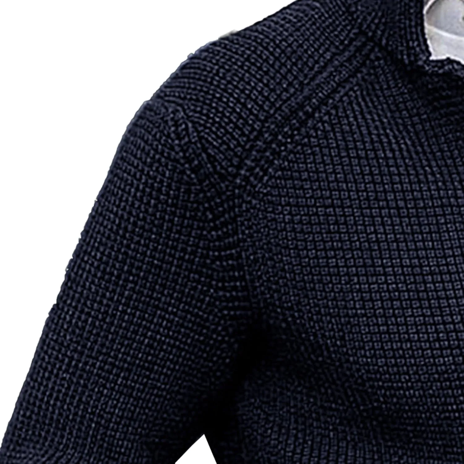 Men's Knitted Jacket Casual Button Up Slim Fit Cardigan Warm Cable Sweater Blazer with Pockets