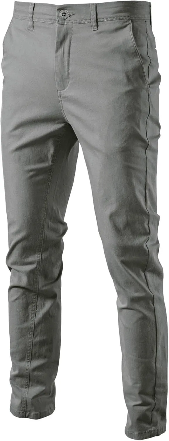 Men's Straight Leg Relaxed Fit Breathable Pants Casual Solid Outdoor Trousers Classic Chino Comfort Pants
