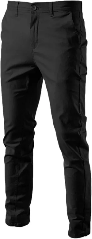 Men's Straight Leg Relaxed Fit Breathable Pants Casual Solid Outdoor Trousers Classic Chino Comfort Pants