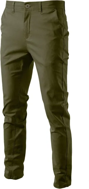 Men's Straight Leg Relaxed Fit Breathable Pants Casual Solid Outdoor Trousers Classic Chino Comfort Pants
