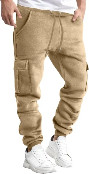 Mens Sweatpants with Pockets Big and Tall for Running Mens Fleece Active Athletic Workout Jogger Sweatpants Mens Pocket