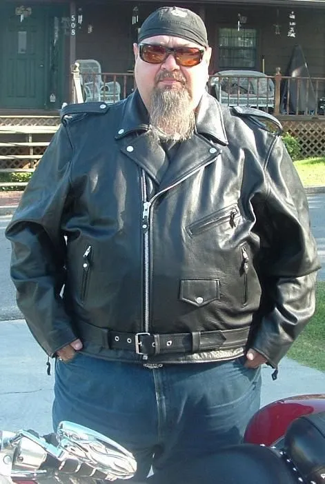 Milwaukee Leather SH1011TALL Black Classic Brando Motorcycle Jacket for Men Made of Cowhide Leather w/ Side Lacing