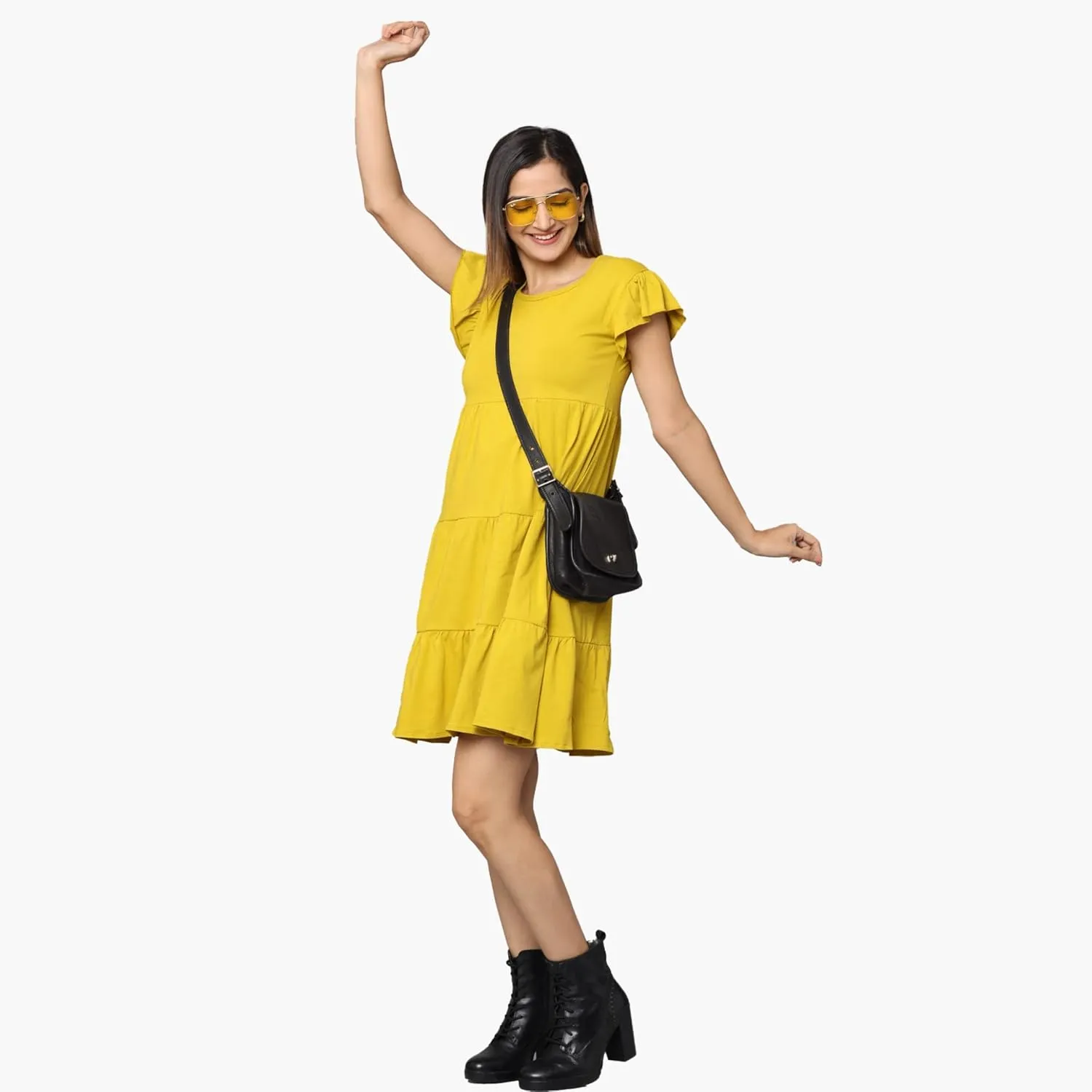 Mini Dress Soft Cotton - Simple Elegant & Professional - for All Occasions - Women & Teens
