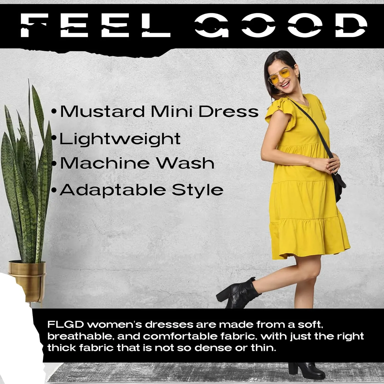 Mini Dress Soft Cotton - Simple Elegant & Professional - for All Occasions - Women & Teens