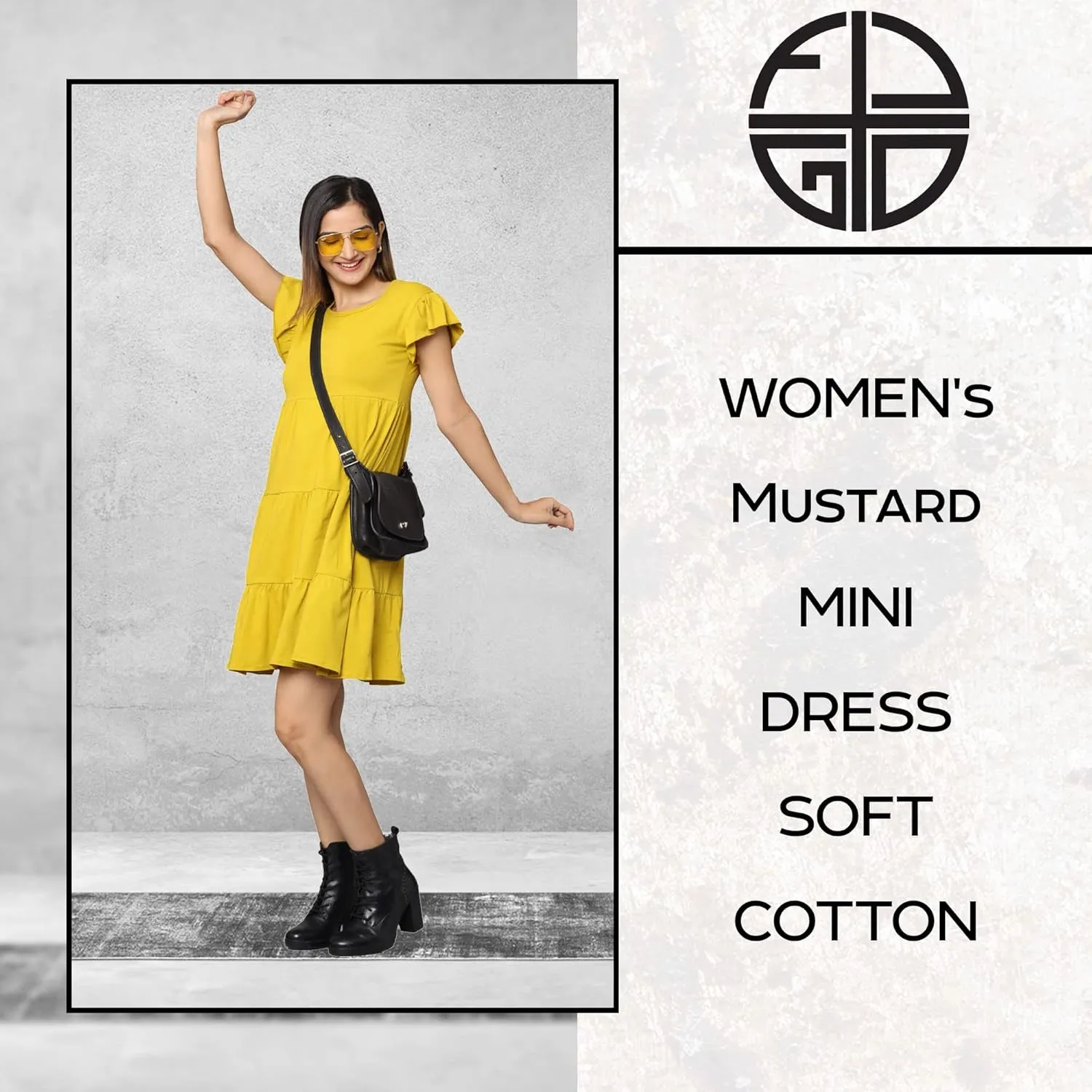 Mini Dress Soft Cotton - Simple Elegant & Professional - for All Occasions - Women & Teens