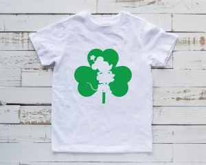 Minnie Mouse Youth Kids T Shirt - Disney St. Patrick's Day - Shamrock - Luckiest Kid Ever - Silhouette - Family Matching Shirts