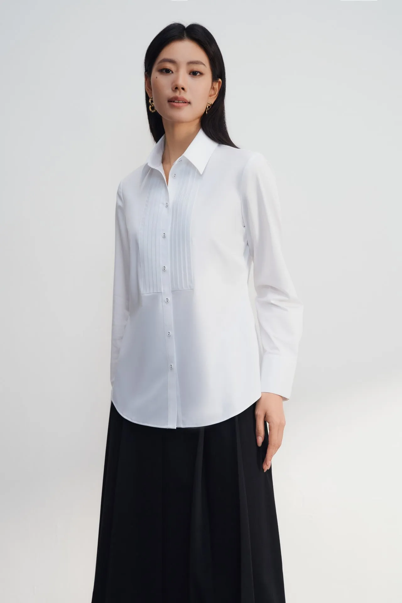 Modal Spandex Tuxedo Twill Shirt