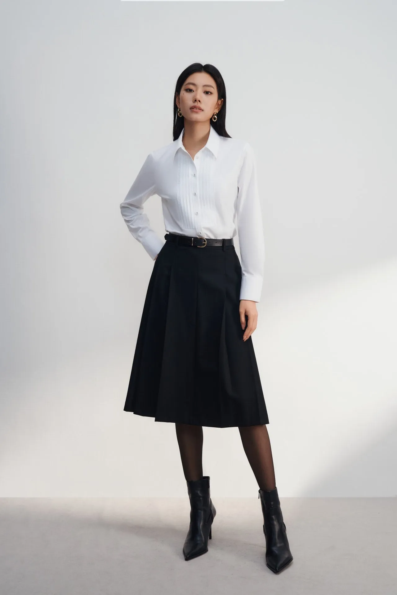 Modal Spandex Tuxedo Twill Shirt