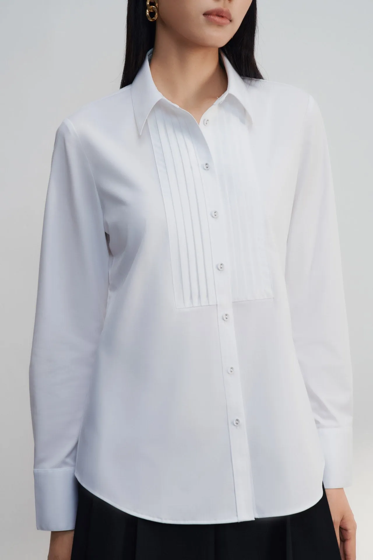 Modal Spandex Tuxedo Twill Shirt