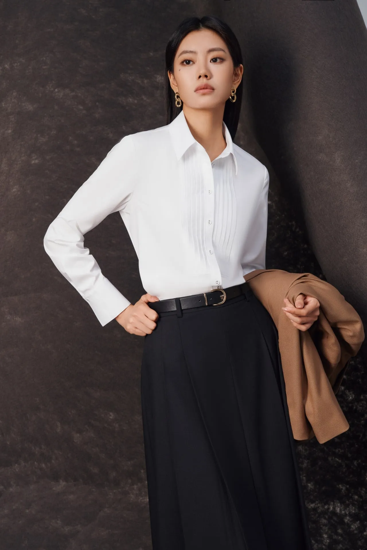 Modal Spandex Tuxedo Twill Shirt
