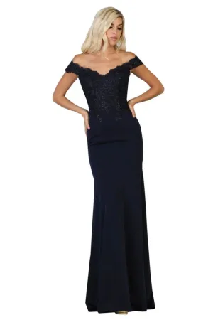 Navy Bridesmaid Dresses in Satin and Plus Size Gowns by MQ1675