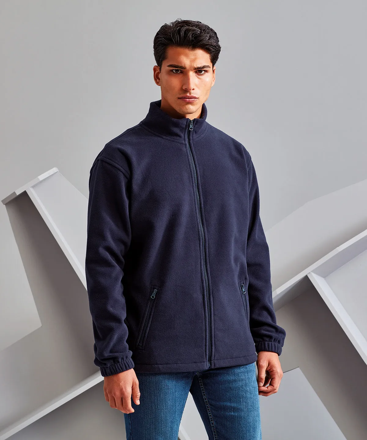 Navy - Full-zip fleece