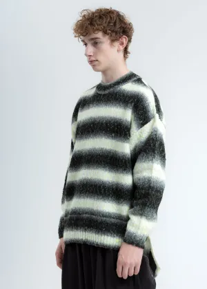Neon and Black Gradation Stripe Knit Sweater