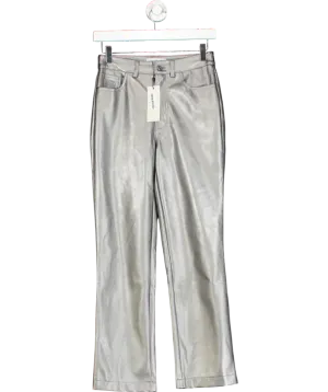 Never Fully Dressed Metallic Gunmental Vegan Leather Trousers UK 6