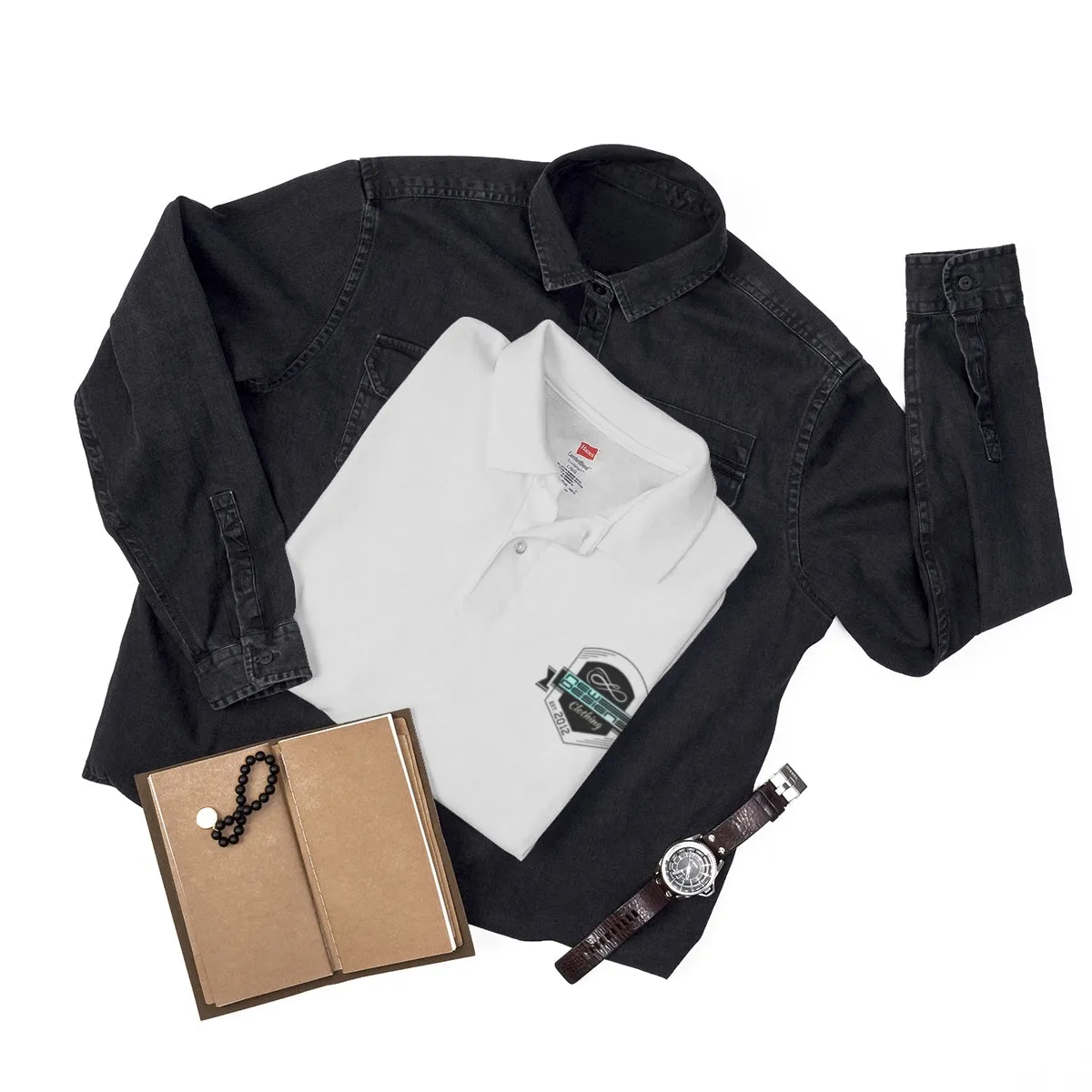 New Designs College Print Men's Polo Shirt