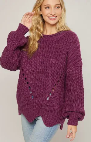 No Going Back Pointelle Sweater