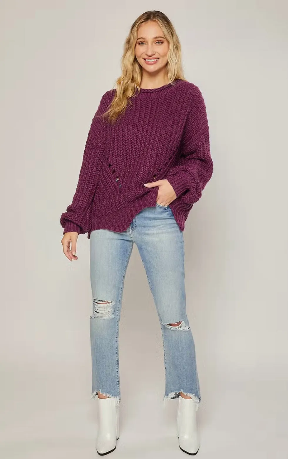 No Going Back Pointelle Sweater