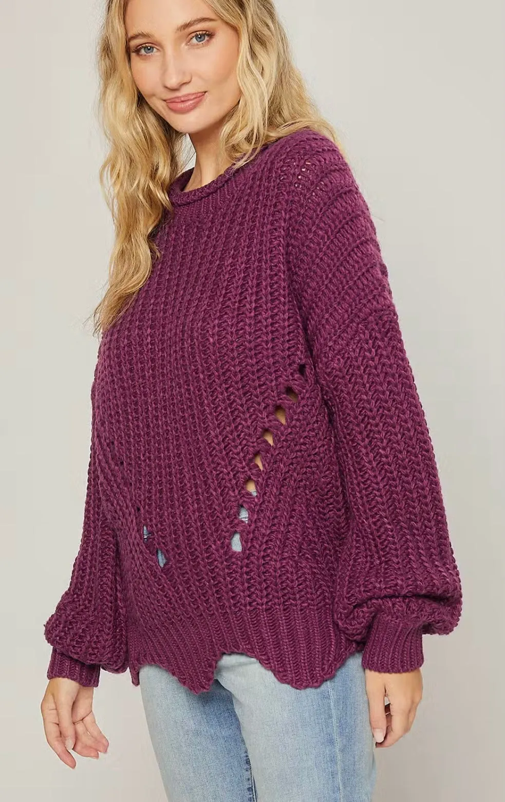 No Going Back Pointelle Sweater