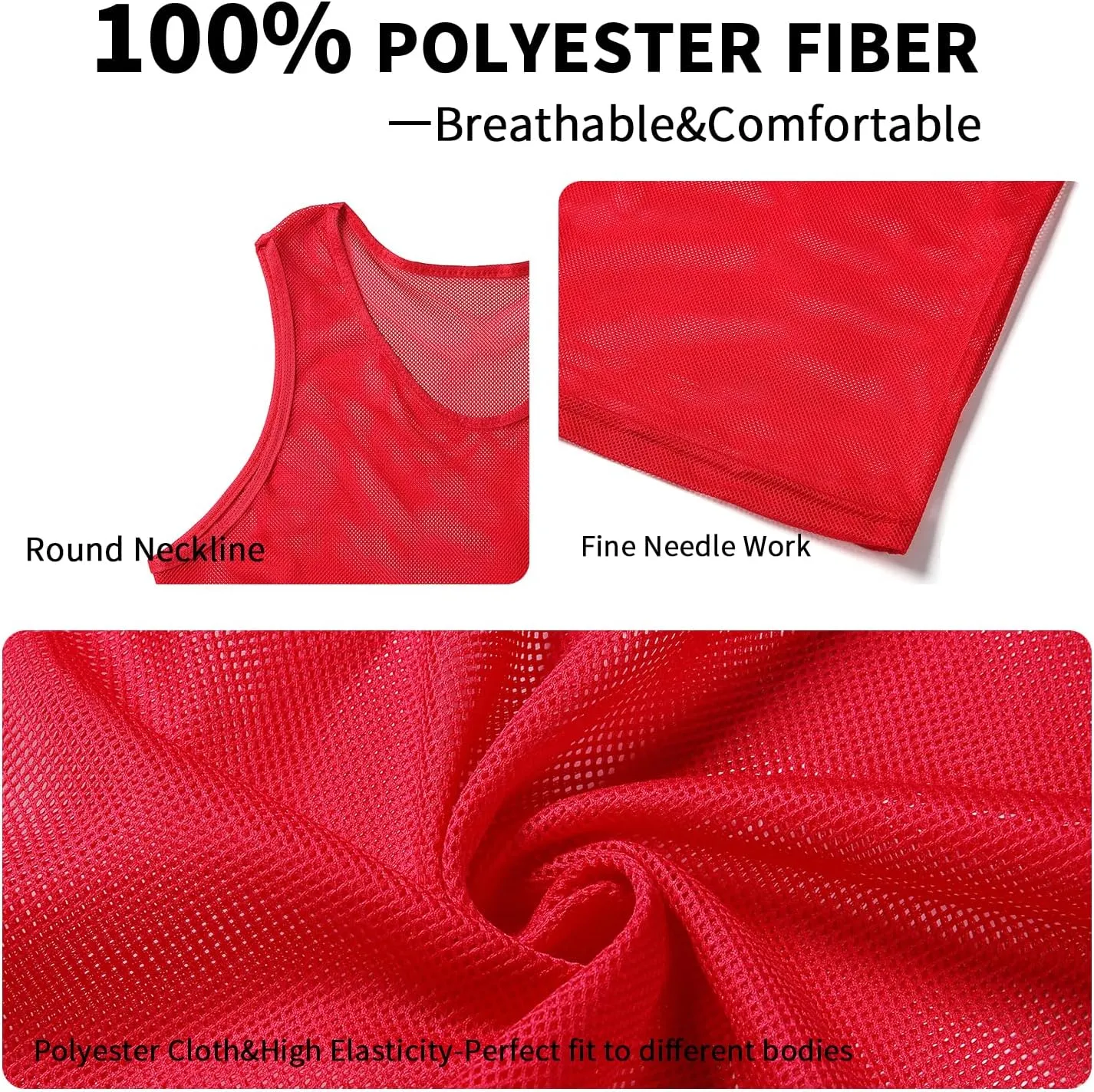 Nylon Mesh Scrimmage Training Team Practice Vests Pinnies for Adult Youth Soccer Bibs Numbered Practice Jerseys
