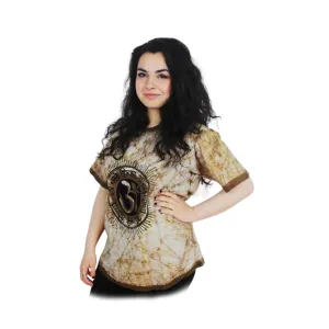 OM Print light brown Round Neck T-Shirt