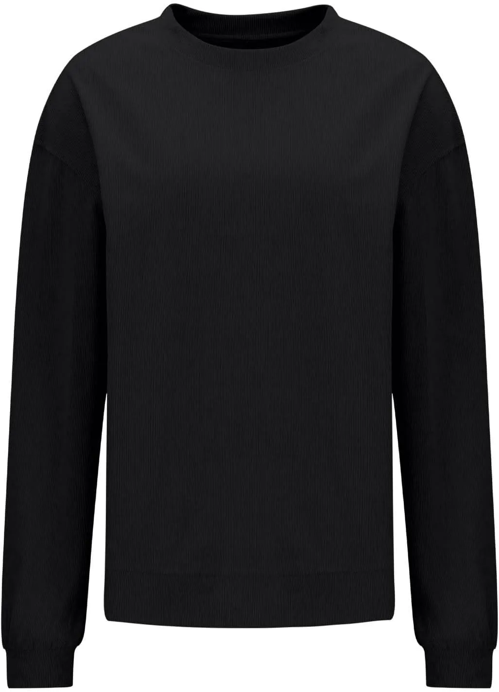 Oversized Crew Neck Sweatshirt Women 2024 Casual Loose Long Sleeve Corduroy Pullover Tops Fall Fashion Outfits Trendy