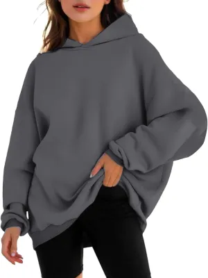 Oversized Hoodie for Women Casual Plain Hoodies Long Sleeve Sweatshirt with Hood Fleece Hoodie Pullover with Pocket