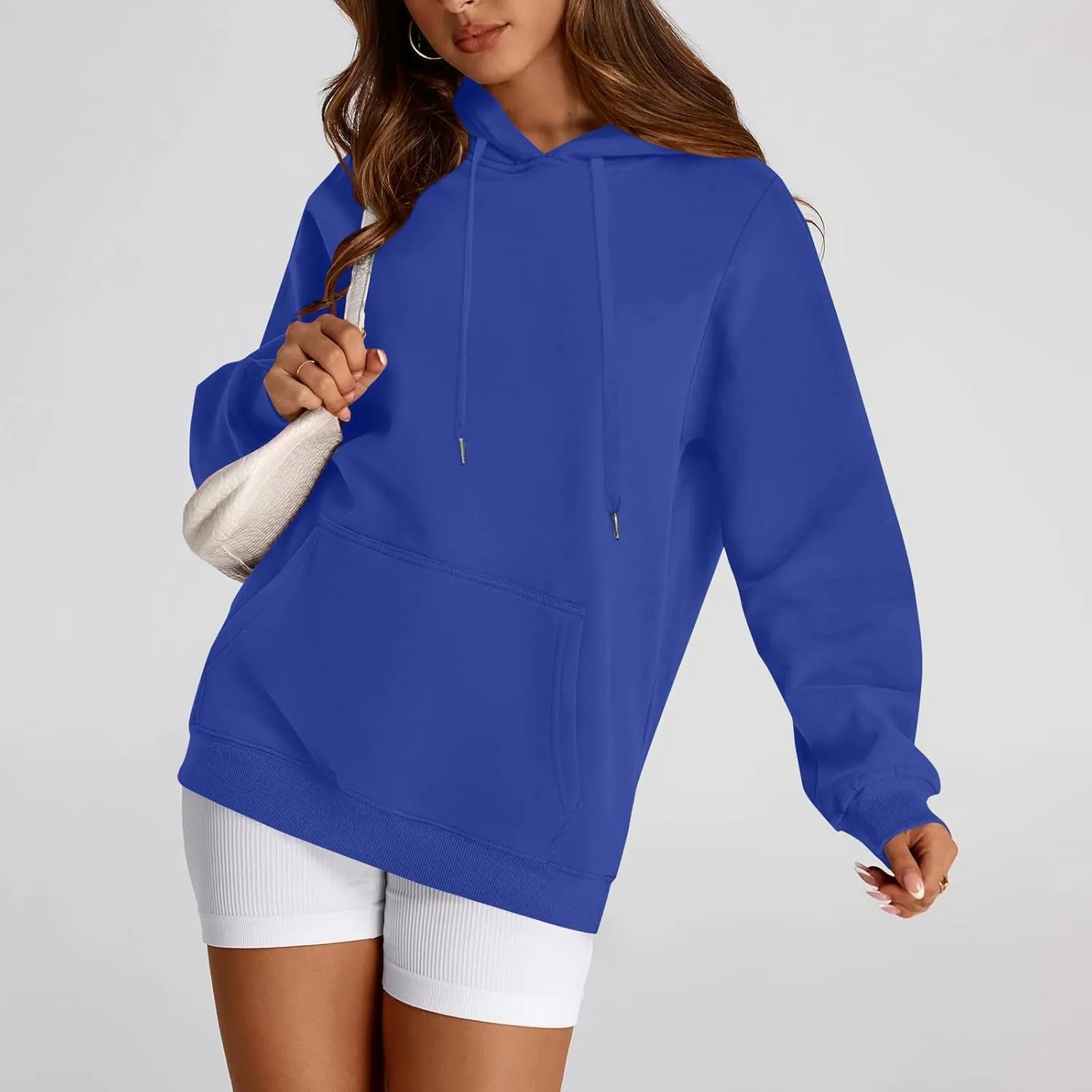 Oversized Hoodie for Women Drawstring Lightweight Pullover Sweatshirts Comfy Y2K Hoodies Fleece Winter Coat w/Pockets