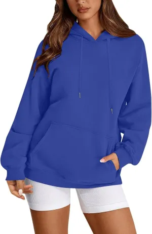 Oversized Hoodie for Women Drawstring Lightweight Pullover Sweatshirts Comfy Y2K Hoodies Fleece Winter Coat w/Pockets