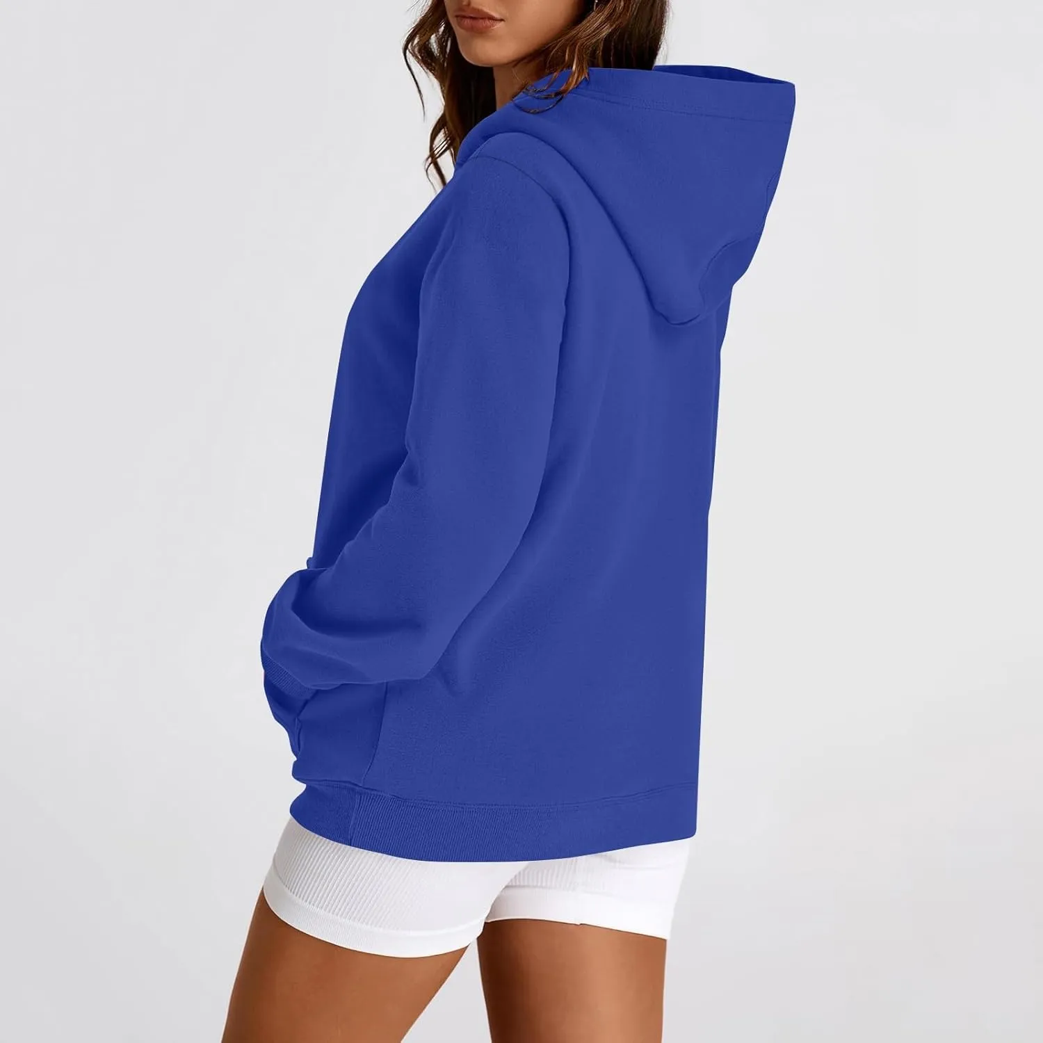 Oversized Hoodie for Women Drawstring Lightweight Pullover Sweatshirts Comfy Y2K Hoodies Fleece Winter Coat w/Pockets